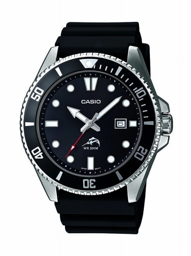 Casio Men’s Black and Silver Dive Style Sports Analog Watch – MDV-106-1AV