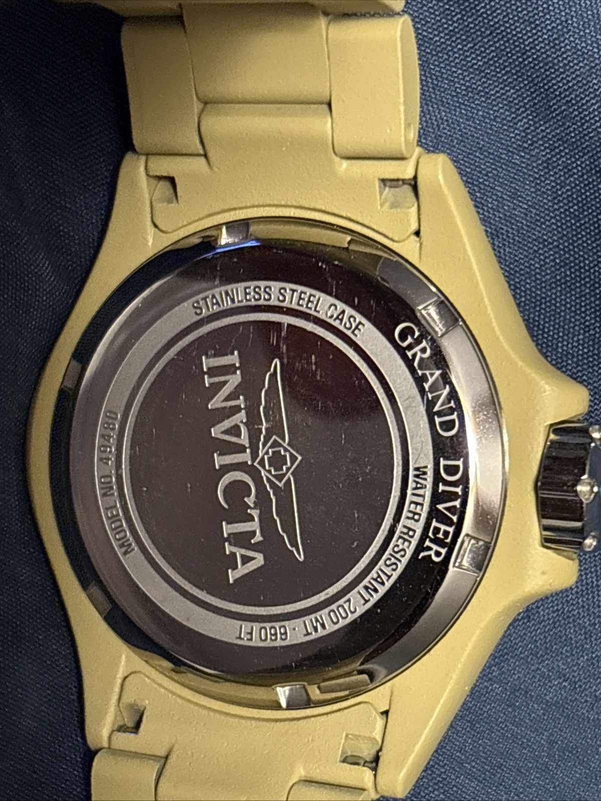 Invicta Grand Diver Maya Men’s Quartz Diver Watch Orange/Gold Dial Date w/ Box