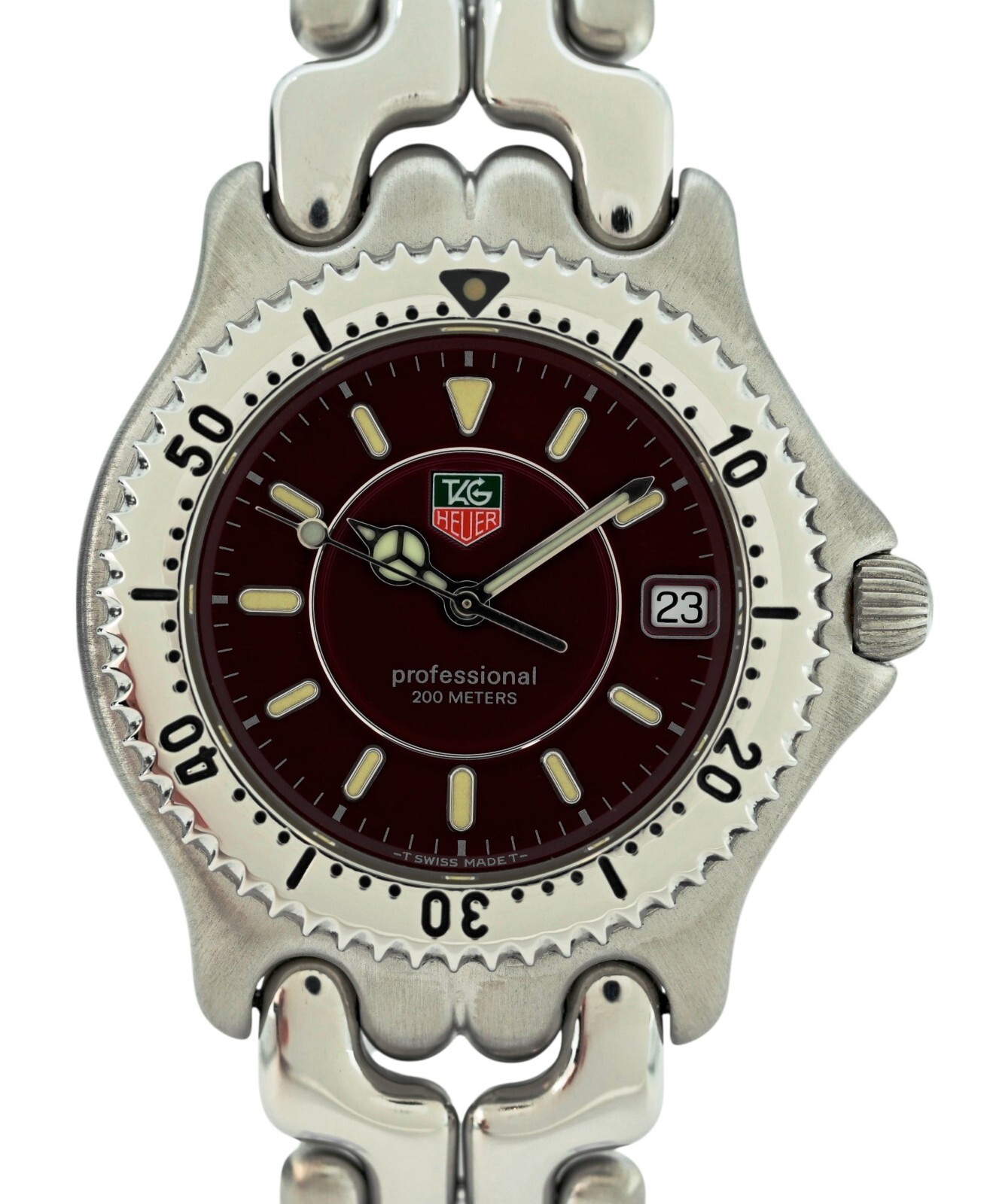 Tag Heuer 38mm Men’s Professional SEL 200m Plum/ Purple Dial Watch! Ref: WG111F!