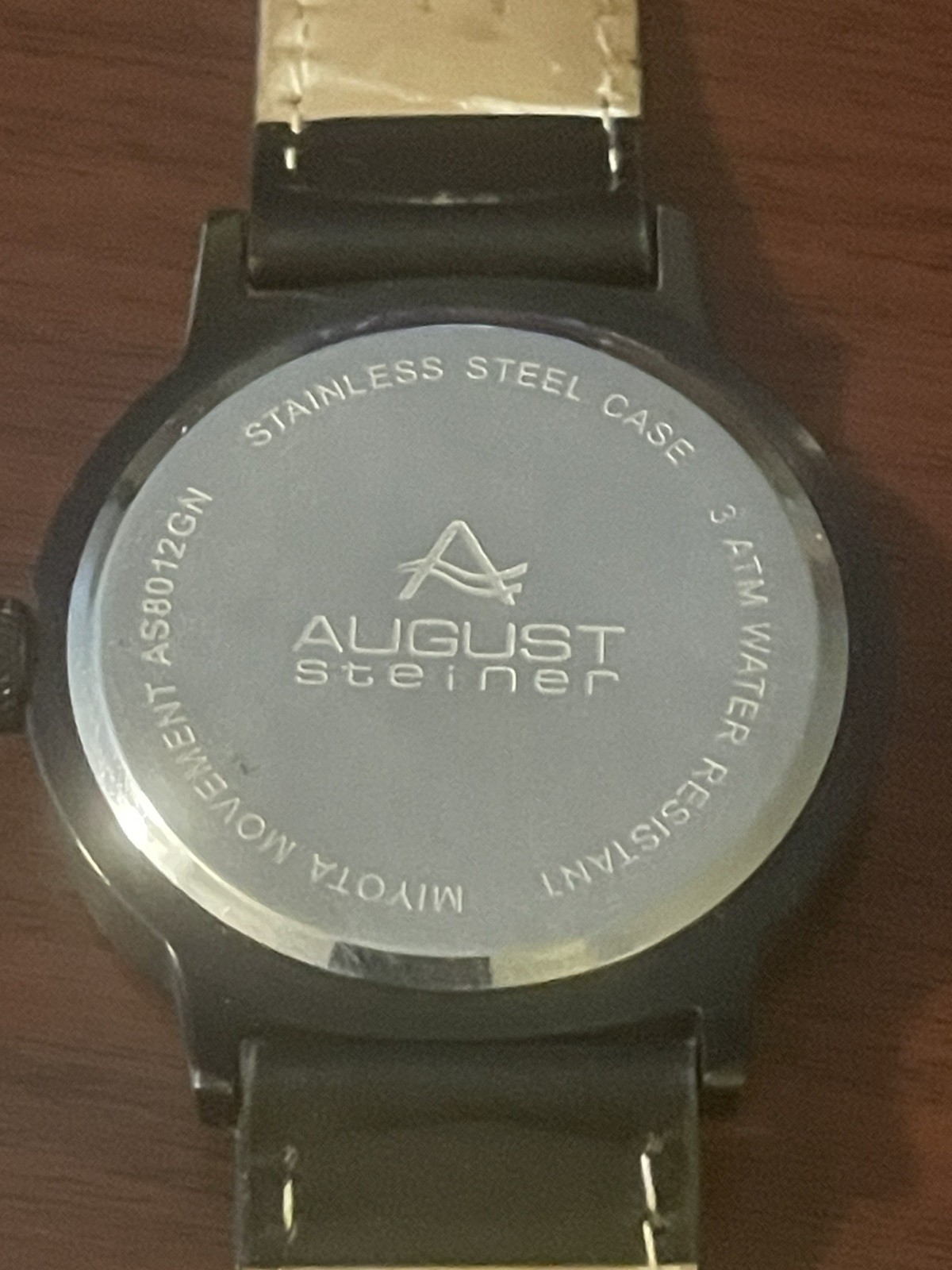 August Steiner Brushed Black Steel Men’s Watch (model AS8012GN) 44mm