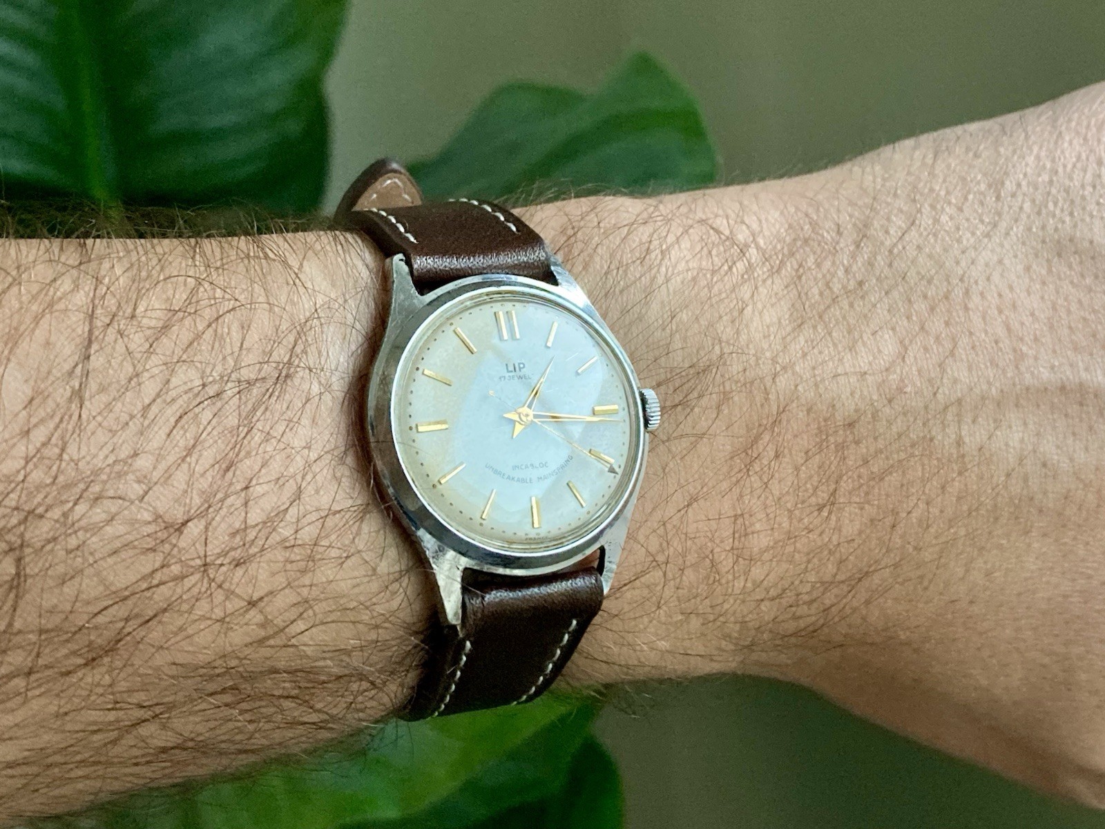 Vintage LIP Mens Mechanical Incabloc Wrist Watch RUNS WELL France 1960s Gents