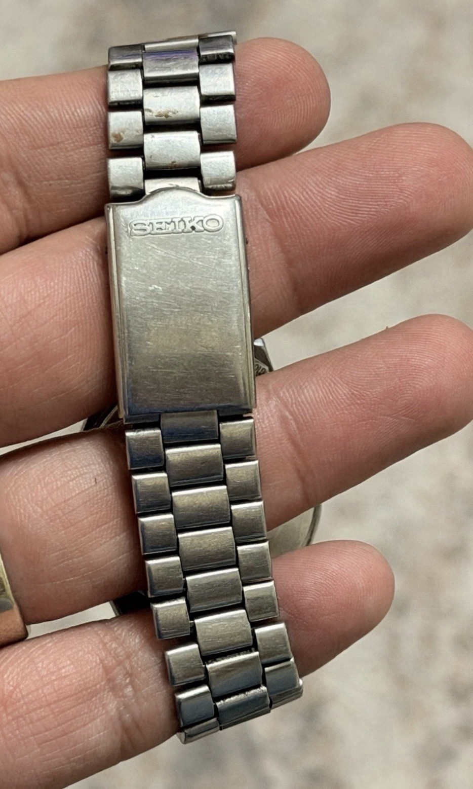 Vintage Seiko 5 Automatic Linen Dial Day Date 6309A Mens Watch Original Bracelet