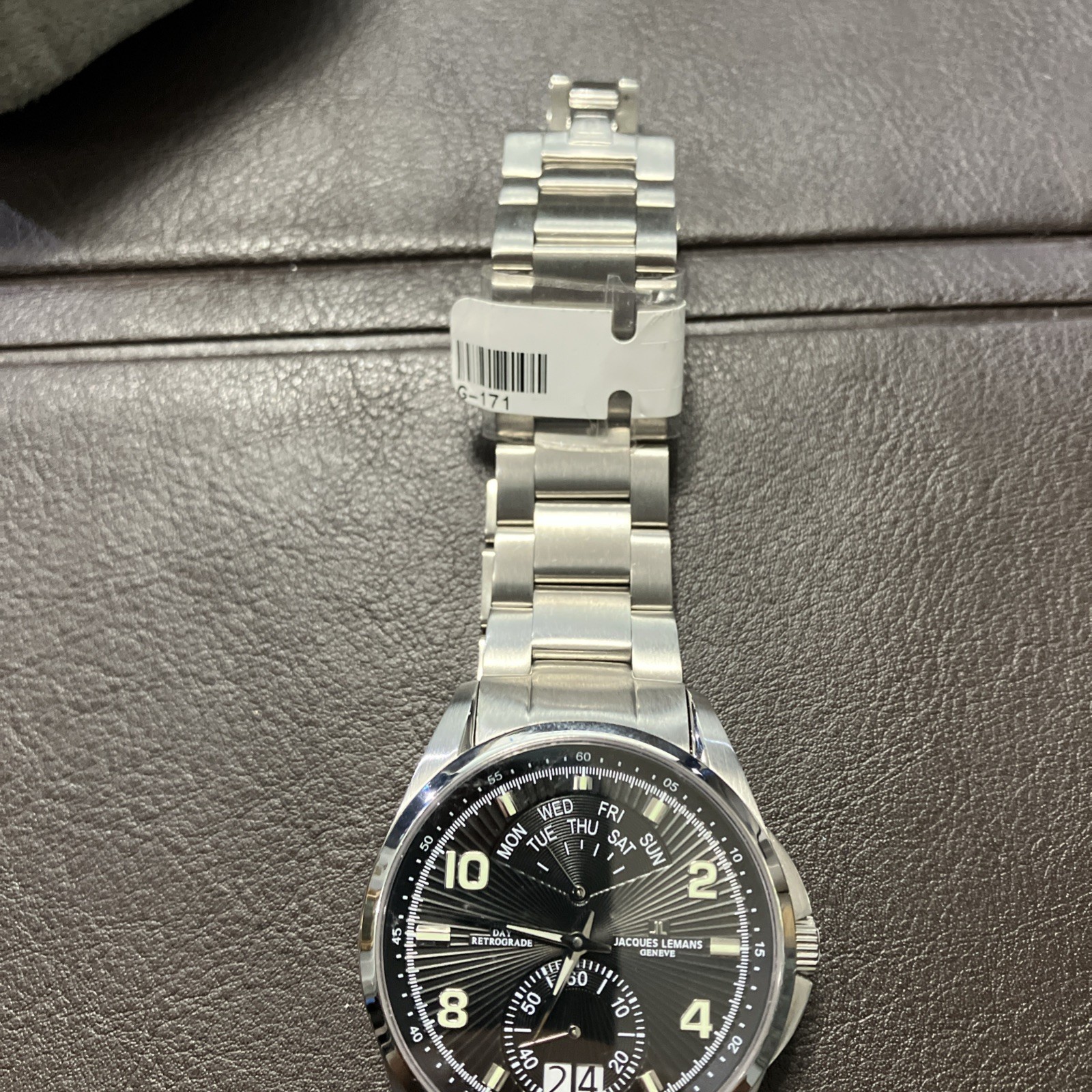 Jacques Lemans Geneve Swiss Made G-171 Mens Steel Watch Pre Owned New Battery