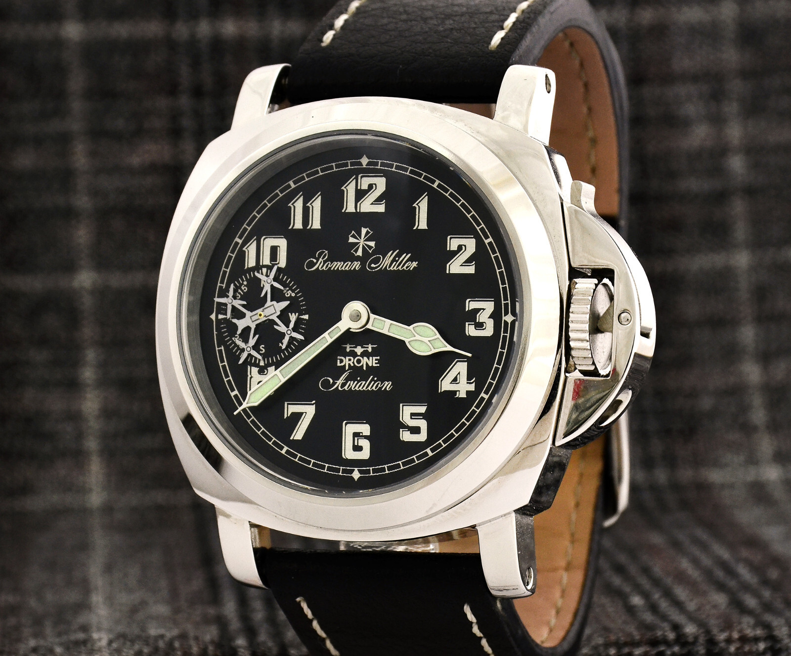 Military watch Drone Aviation Black watch husband Gift hands made watch Men’s