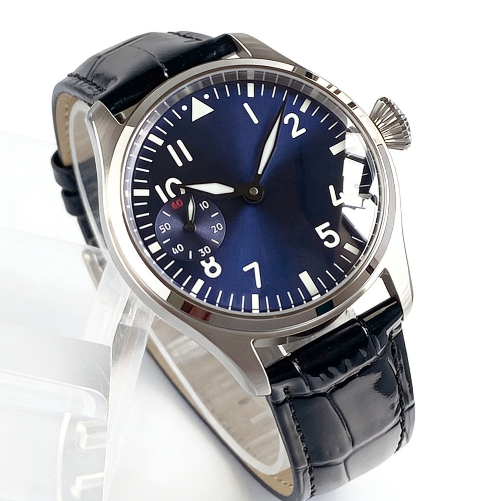 Tandorio New 42mm 6497 Hand-Wind Men Watches Blue Dress Watch Sapphire Glass