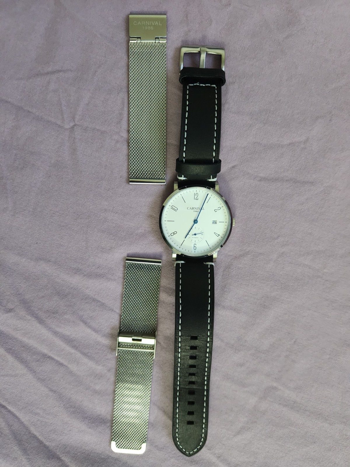 Carnival 10mm Thin Mechanical Automatic Men’s Watch Luxury Date Water Resistant