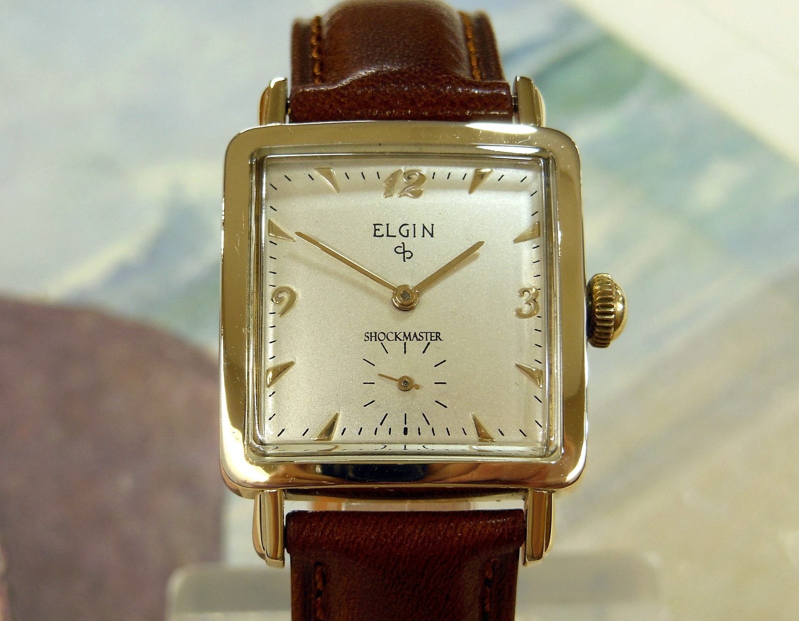 1950’s Vintage ELGIN SHOCKMASTER, Stunning Silver Dial, Serviced
