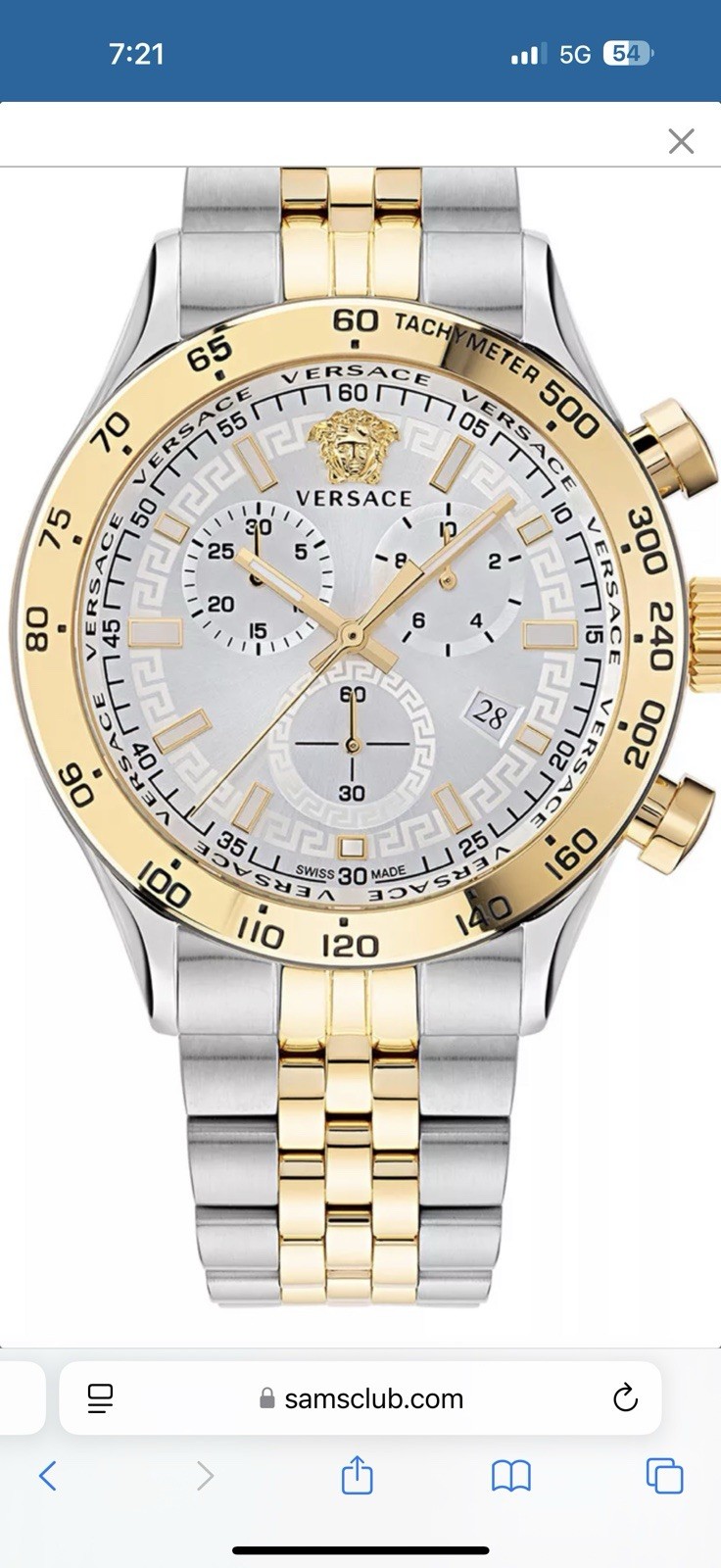 Versace VE2U00422 Hellenyium Chrono white silver gold Steel Men’s Watch NEW