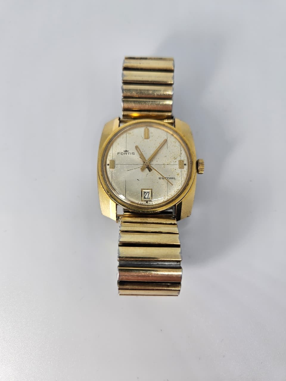 1970s Men’s Fortis Estoril Automatic Swiss Made 21 Jewel Gold Plated 37 mm Watch