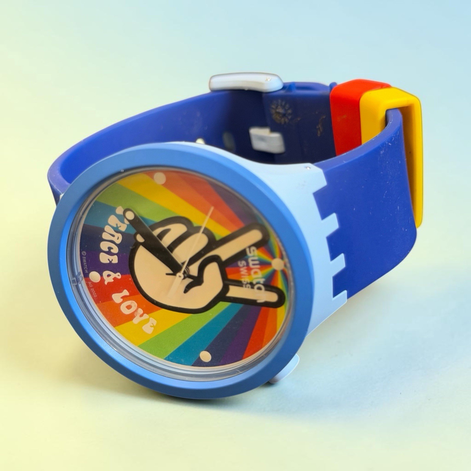 Swatch Watch Peace Hand Love SB03N105 2022 Big Bold Bioceramic 47mm Quartz Swiss