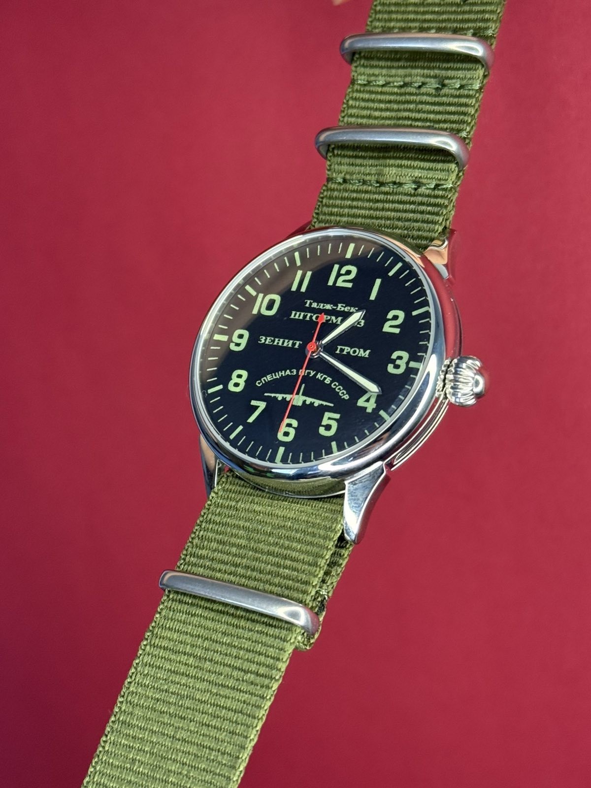 Raketa Watch Mechanical Storm Aviator USSR Wrist Vintage Green Soviet Men’s