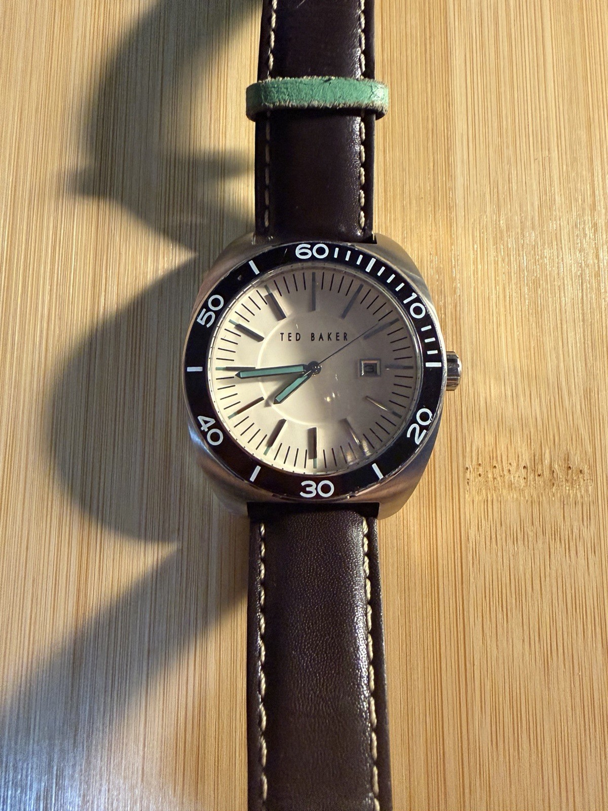 Ted Baker Men’s Watch with Dark Brown and Teal Leather Straps (NO BATTERY)