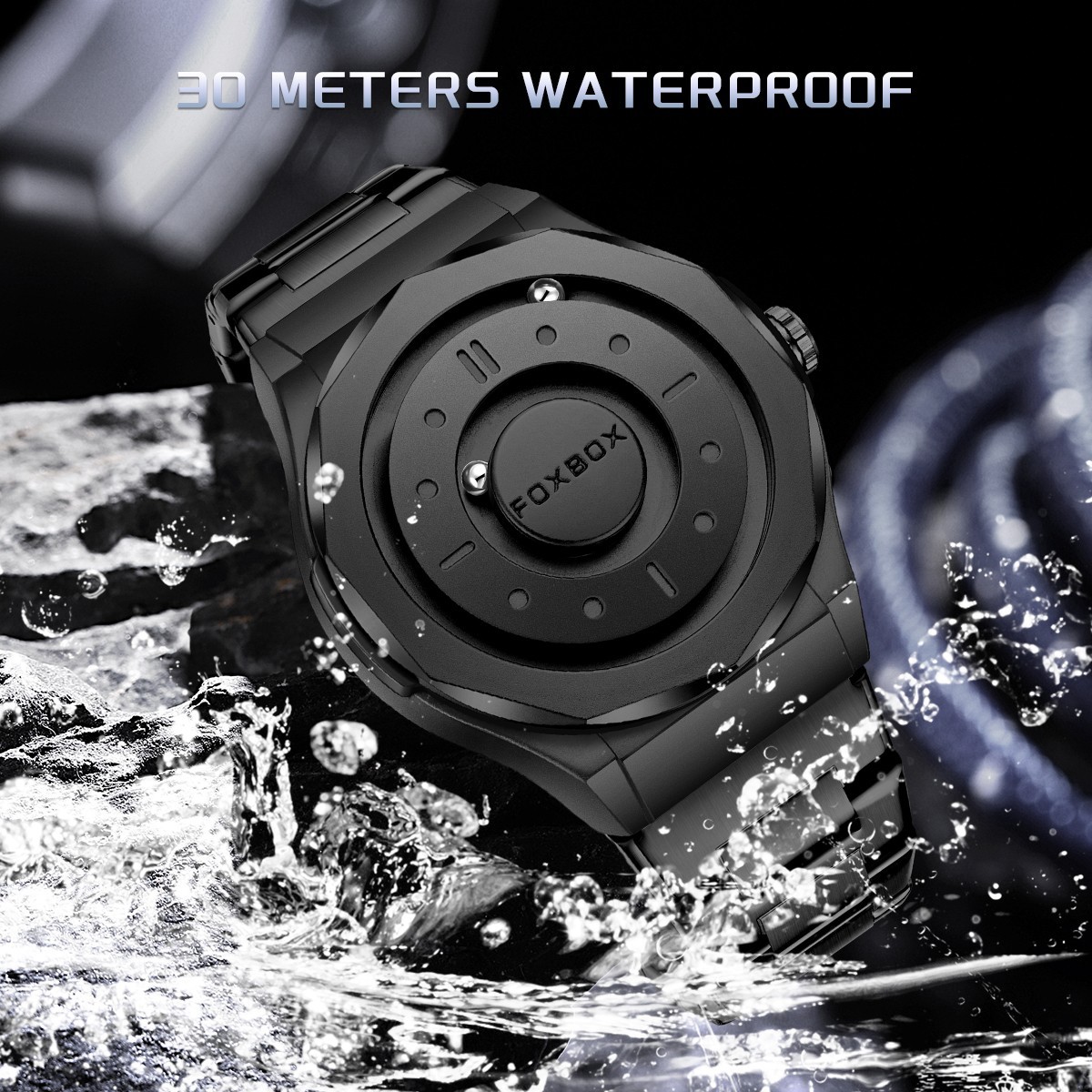 LIGE Men Watch Quartz Scrolling Bead Magne 3ATM Waterproof Man Wristwatch Gift