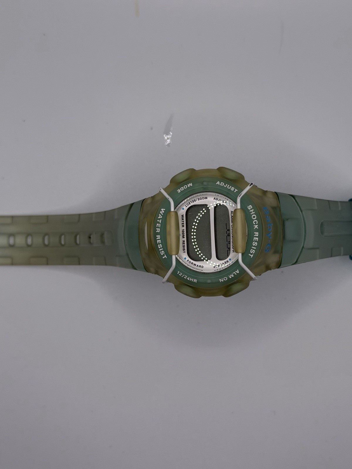 Vintage Casio Baby-G BG-142 1564 Digital Watch Green Translucent 10BAR