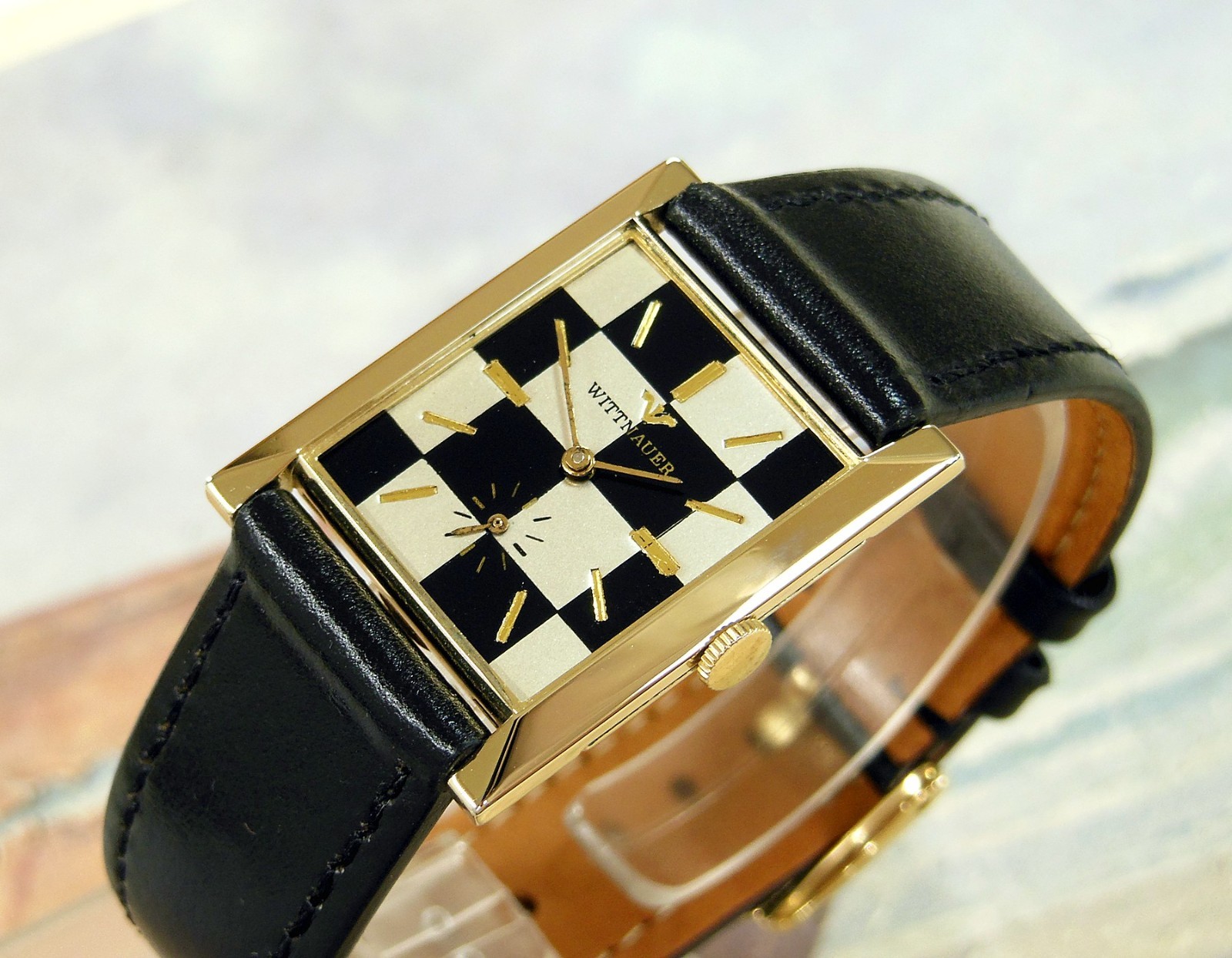 1960’s Vintage WITTNAUER, Stunning SILVER / BLACK Dial, Serviced, WARRANTY