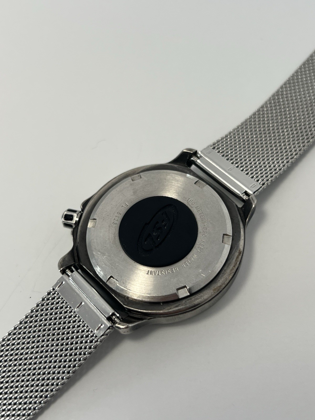 Fossil Men’s Quartz Watch Cream Dial Metal Mesh Strap