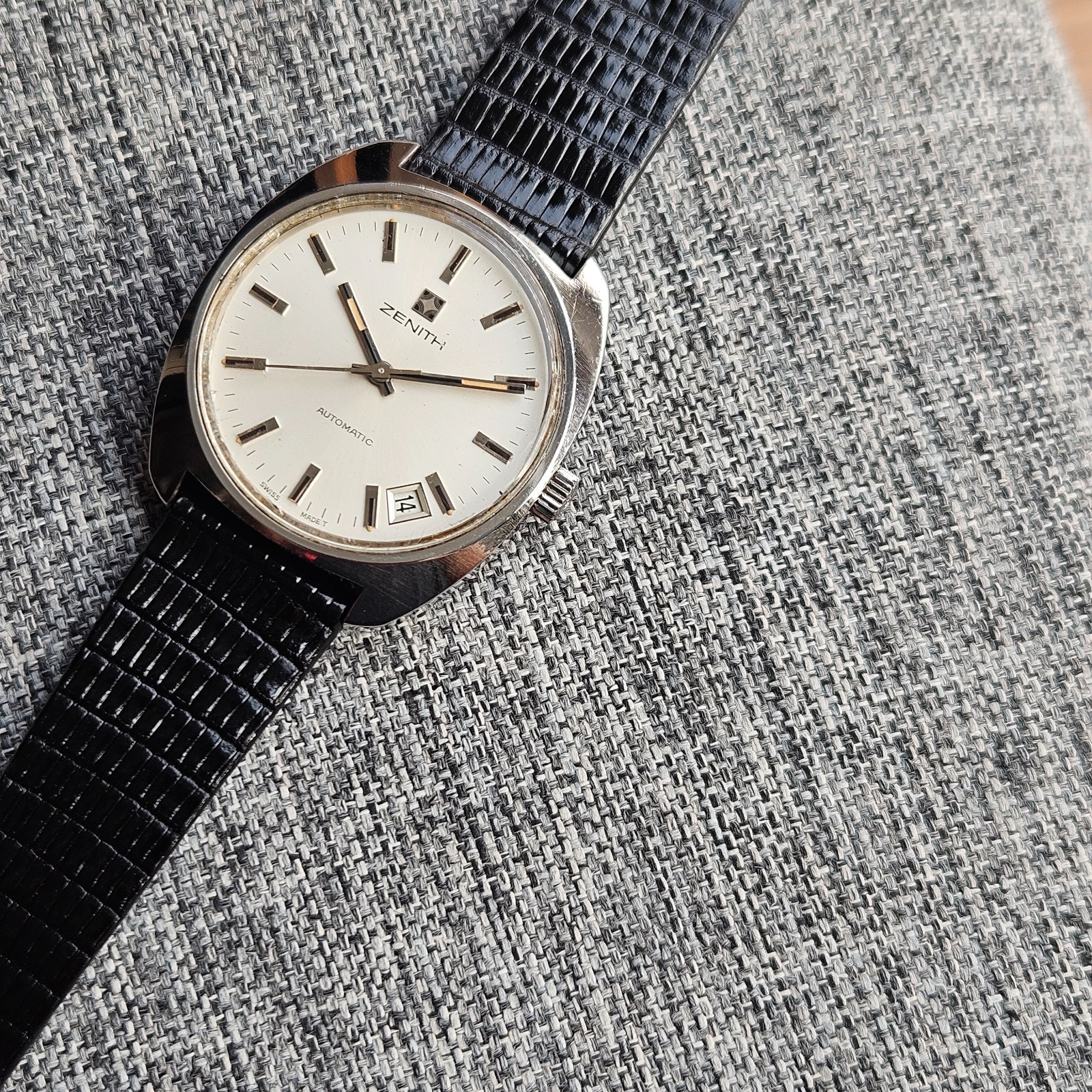 Vintage Zenith Automatic Date Ref. 01.1290.290 Swiss Men’s Watch Silver Dial