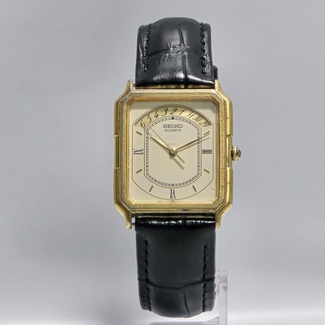 Seiko Arc Date 7432-5A00 Quartz Gold Dial 27.2mm Wrist 19cm Used