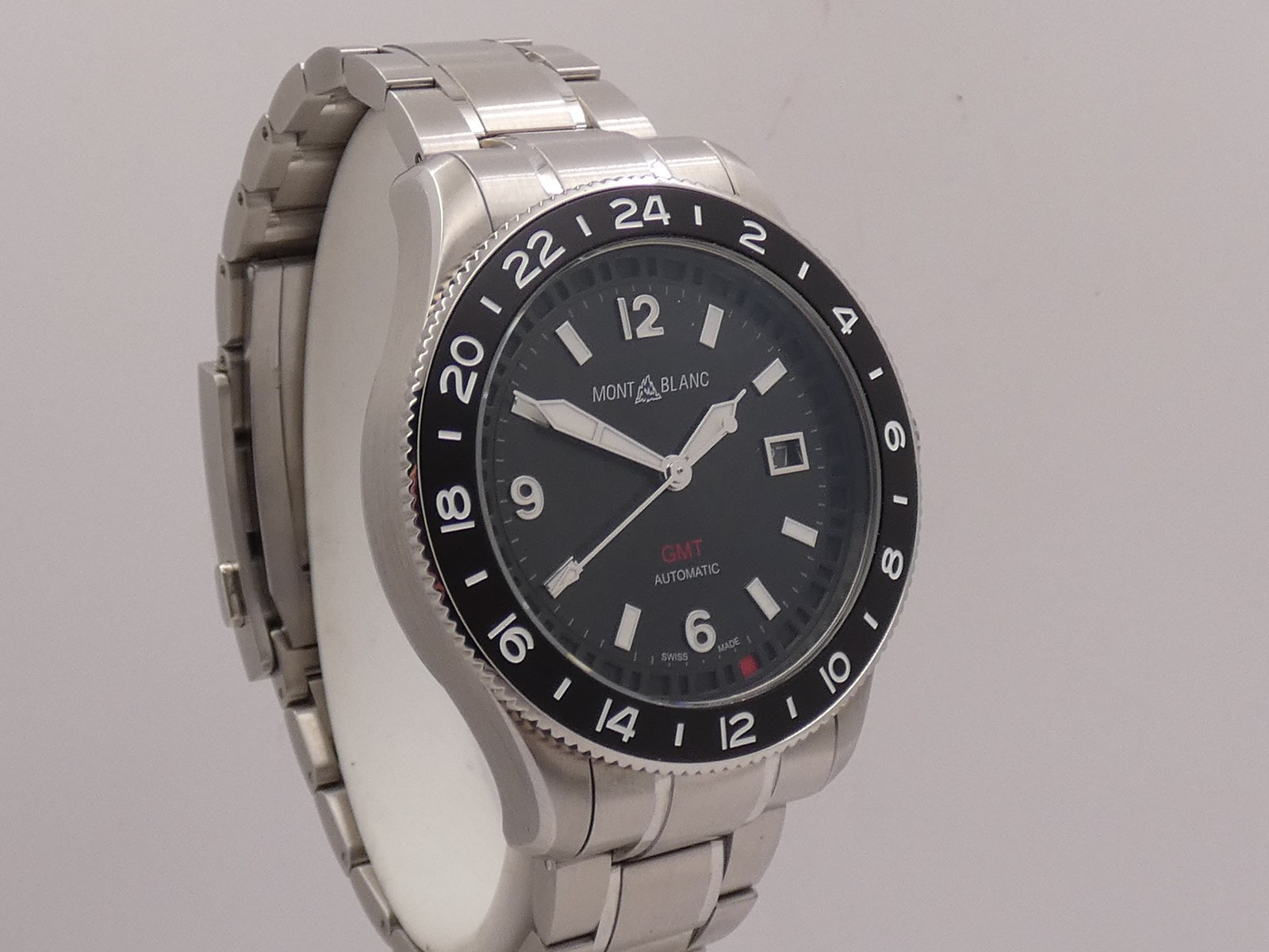 MONTBLANC 1858 BLACK GMT 129615 NEW BOX PAPERS&STICKERS MAR 2026 AUTOMATIC WATCH