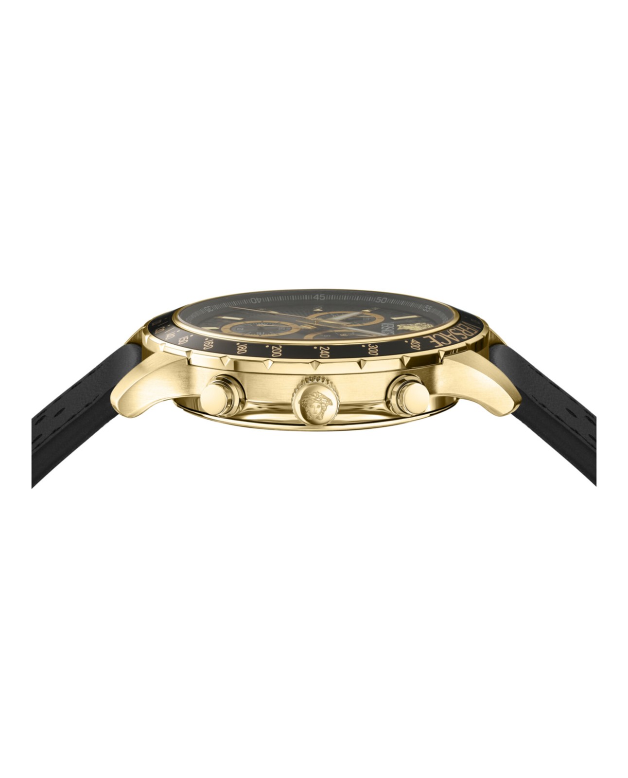 Versace Mens Gold 44mm Strap Fashion Watch