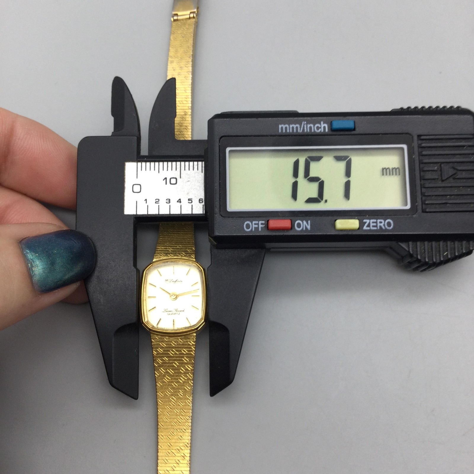 Vintage Dufonte Lucien Piccard Womens Watch 16mm Gold Tone New Battery 7.5″