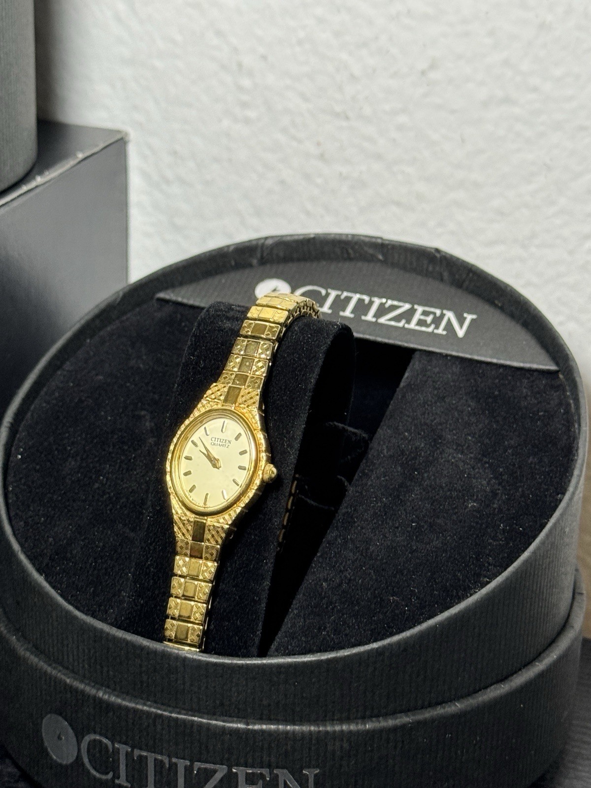 Citizen Watch Women 17mm Champagne Dial Gold Tone Oval 5920-S96494