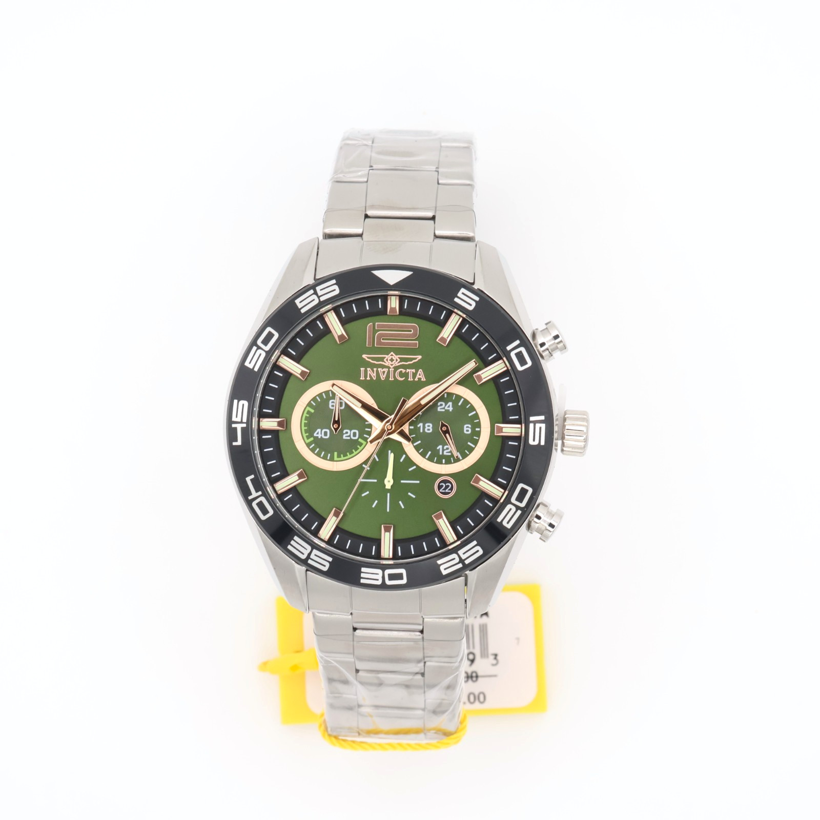 Invicta Speedway 50179 Green Circuit 46.5mm Green Sunray Chronograph Two-Tone SS