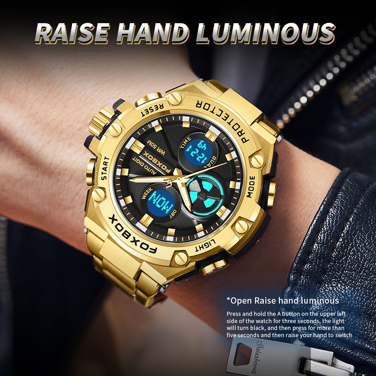 2025 Mens Diver Sport Wristwatch Stainless Steel Digital Luminous Quartz Watches