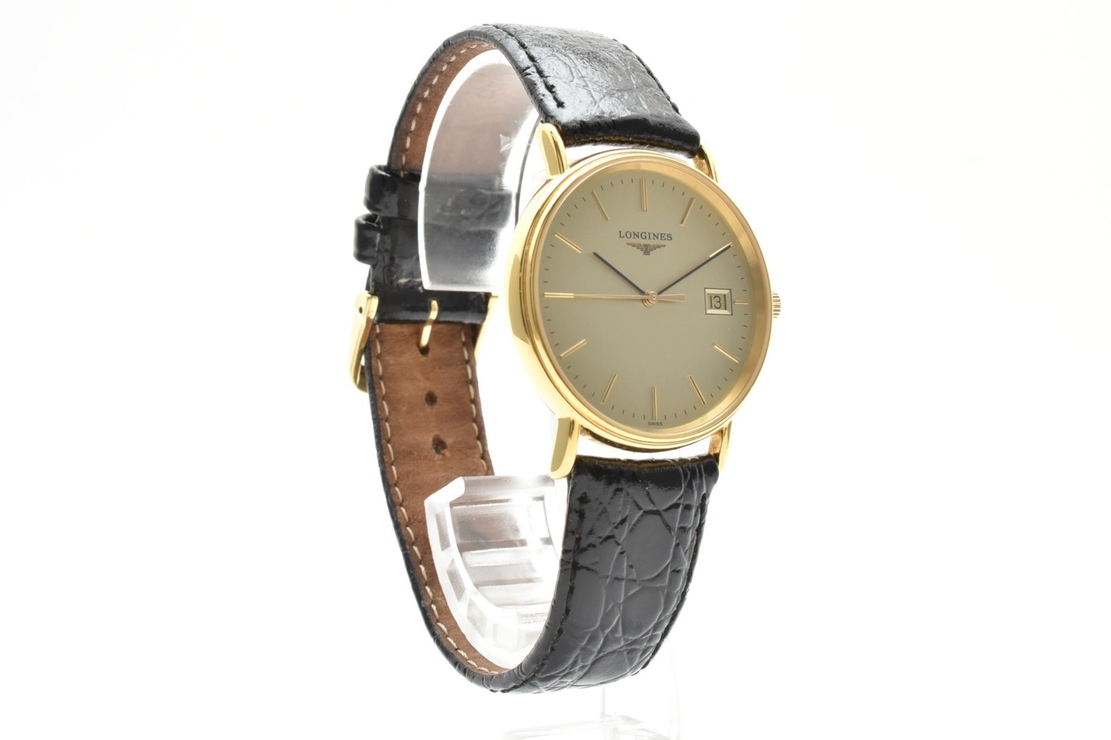 LONGINES L4.720.2 Grand Classic Quartz Men’s Watch 33mm Gold Dial Date Vintage