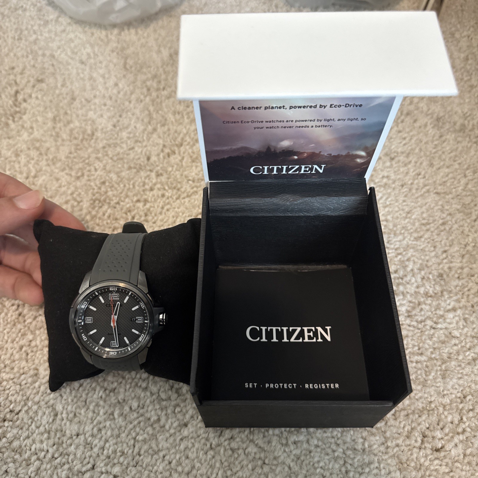 Citizen Eco-Drive Naismith Trophy Men’s Sport Watch Gray Dial Black Rubber Strap