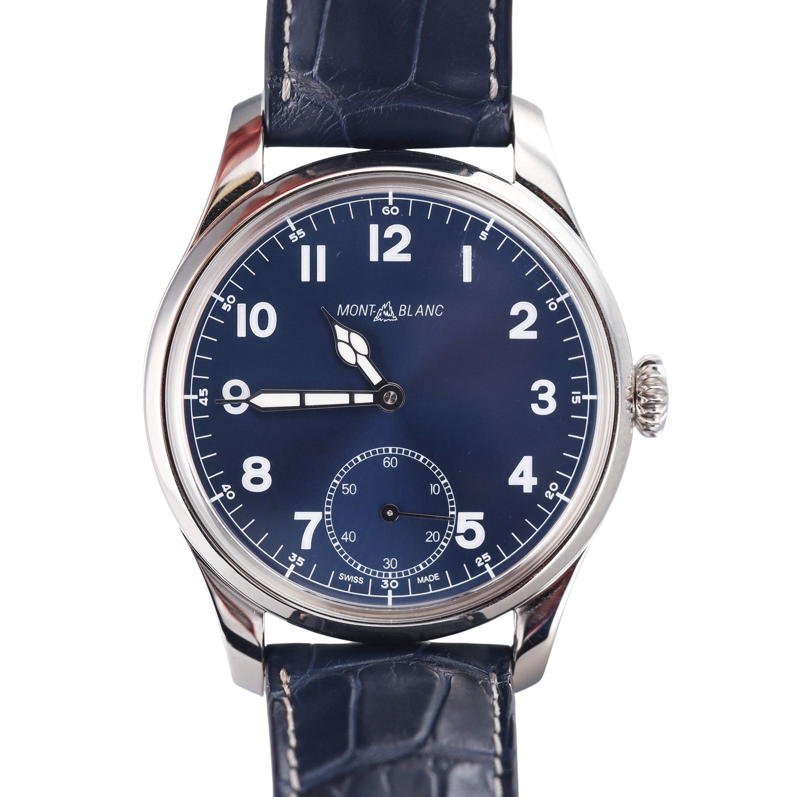 Montblanc Heritage 1858 Manual Wind Blue Dial Watch 113702