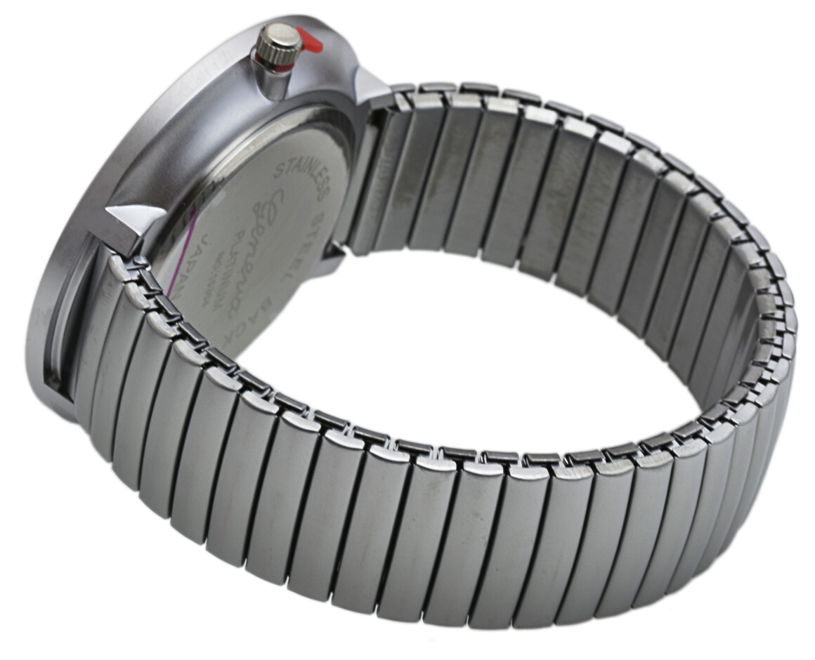 Fashion Watch Wholesale Geneva Super Large Stretch Watch Numbered Brushed Silver