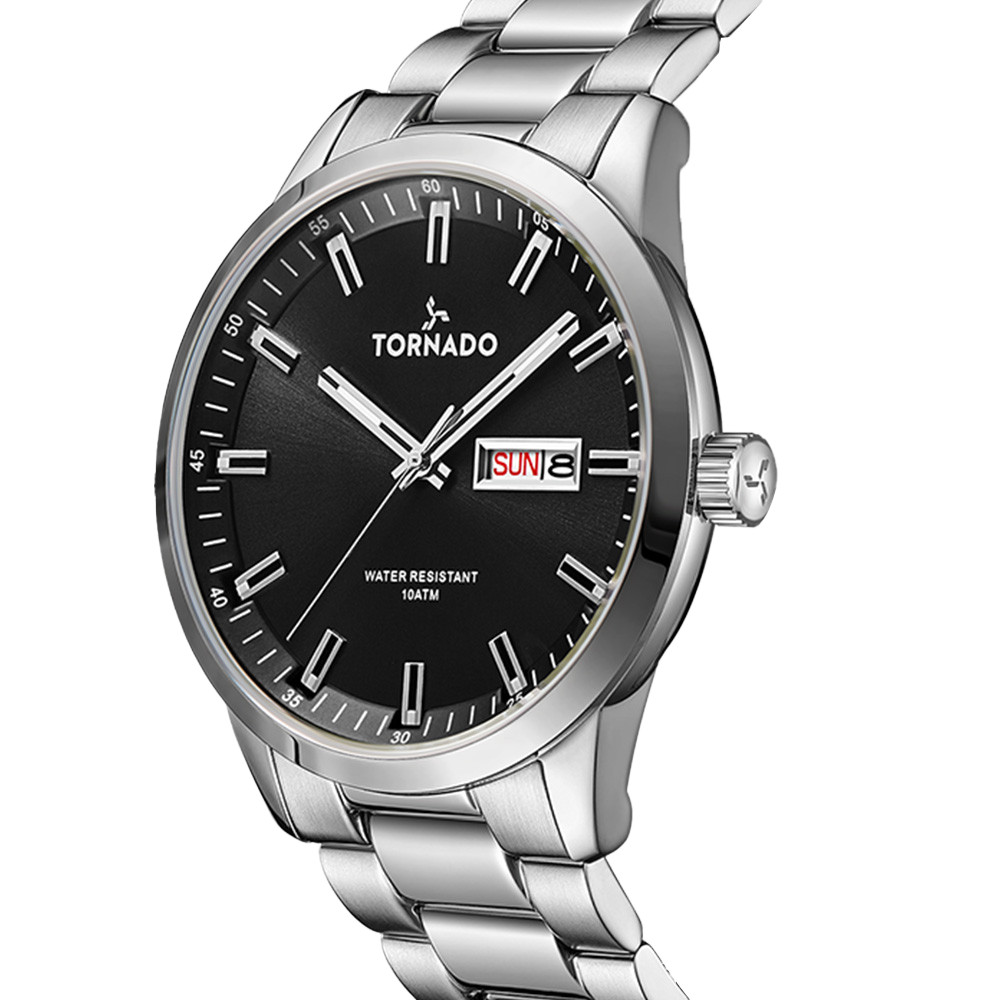 Tornado Spectra Men’s Analog Watch | Black Dial, 43x48mm, 100 m (10 ATM)
