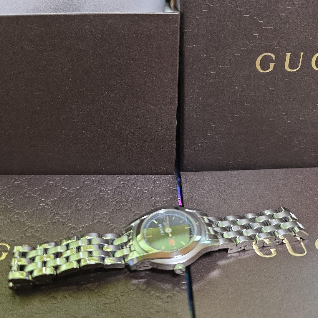 Gucci 5500L Sherry Line Black Quartz Watch Rare Japan 075574