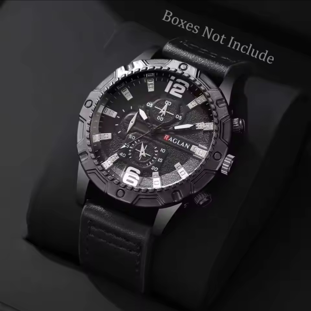 Fashion Leather Strap Men Quartz Watch Casual Large Dial Sports Wristwatch…