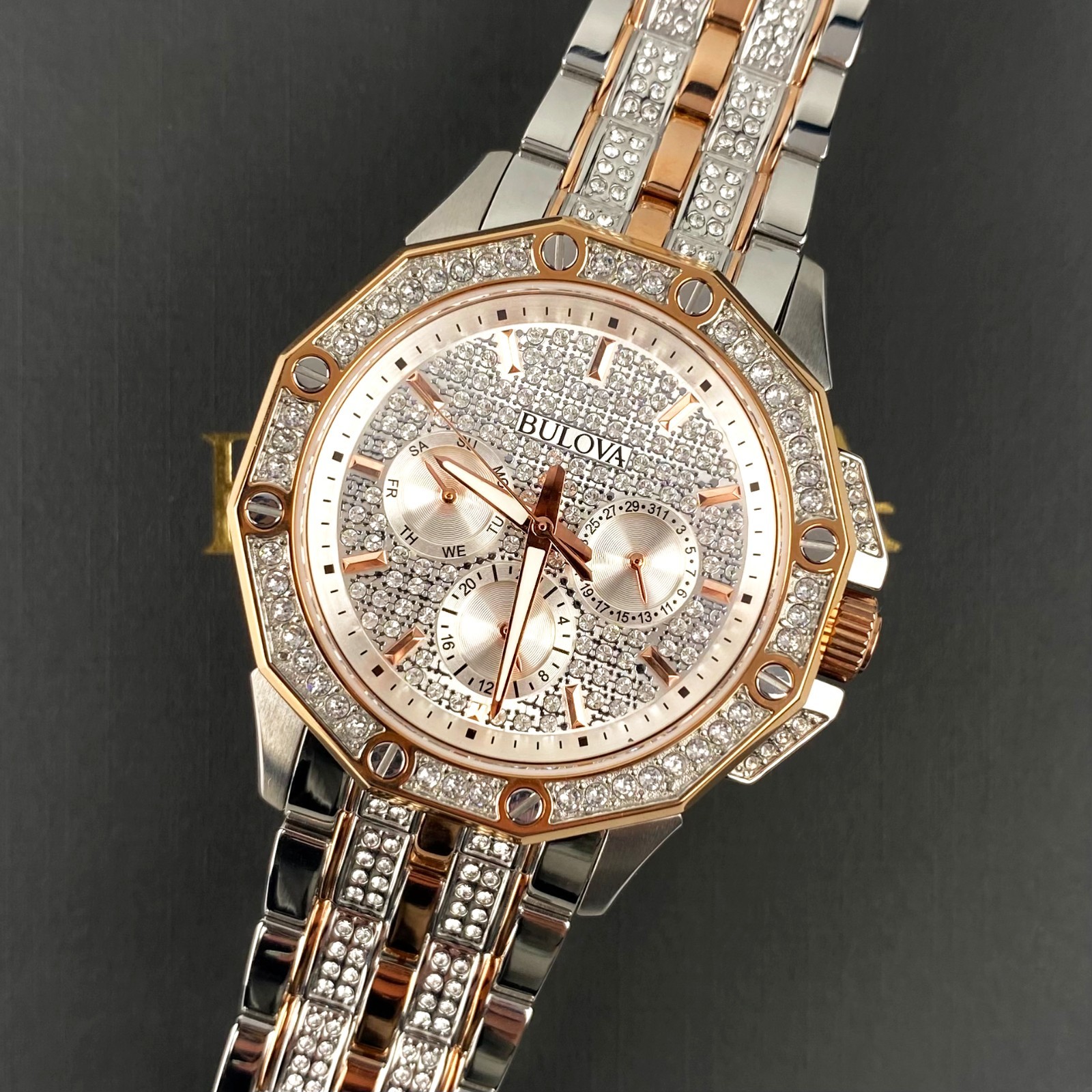 Bulova Octava 98C133 Quartz 41.5mm Quartz Crystal Dial Two-Tone Men’s Watch