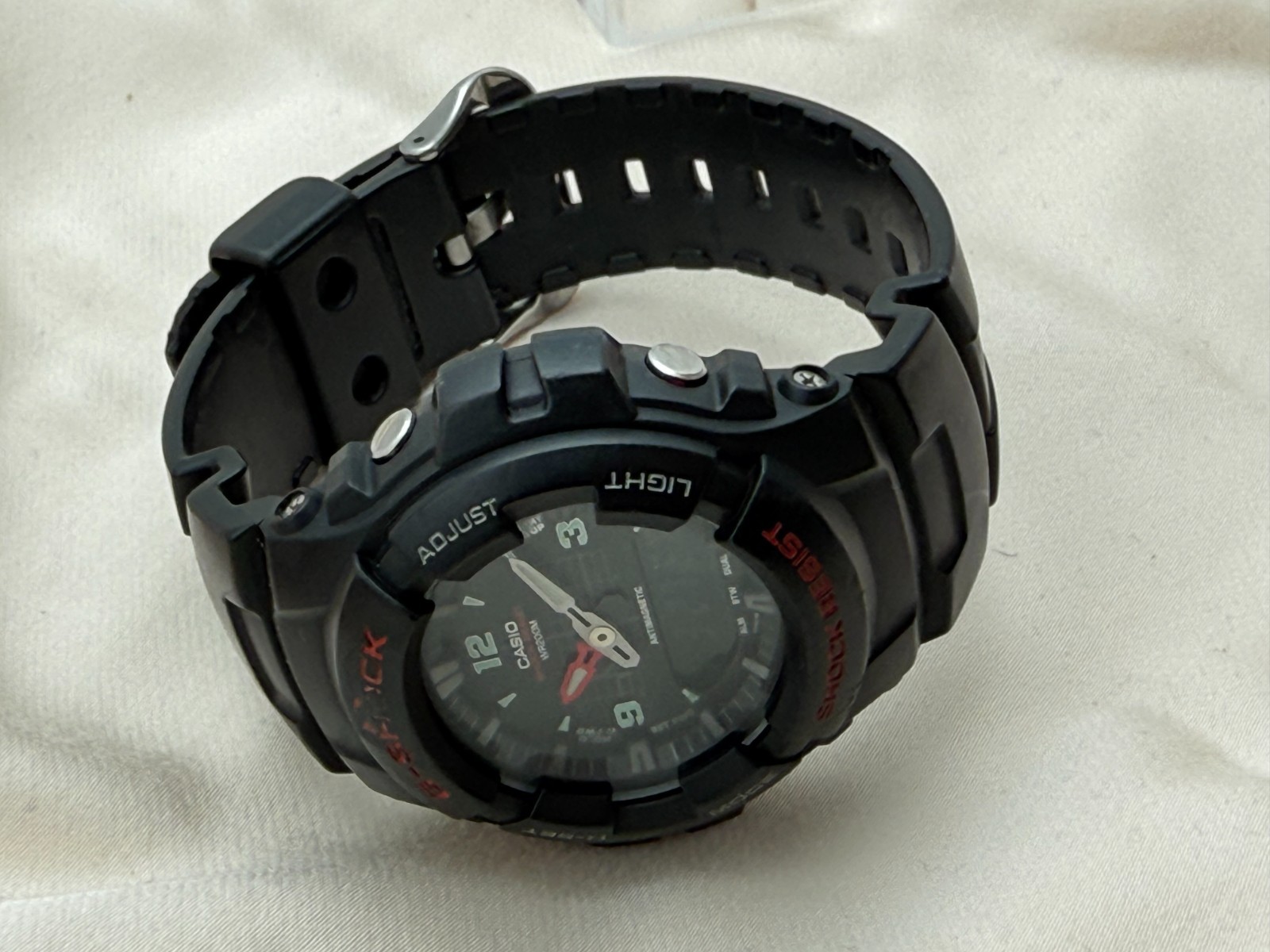 Casio G-Shock G-100 47mm Quartz Ana-Digi Black Resin Alarm Dual Time