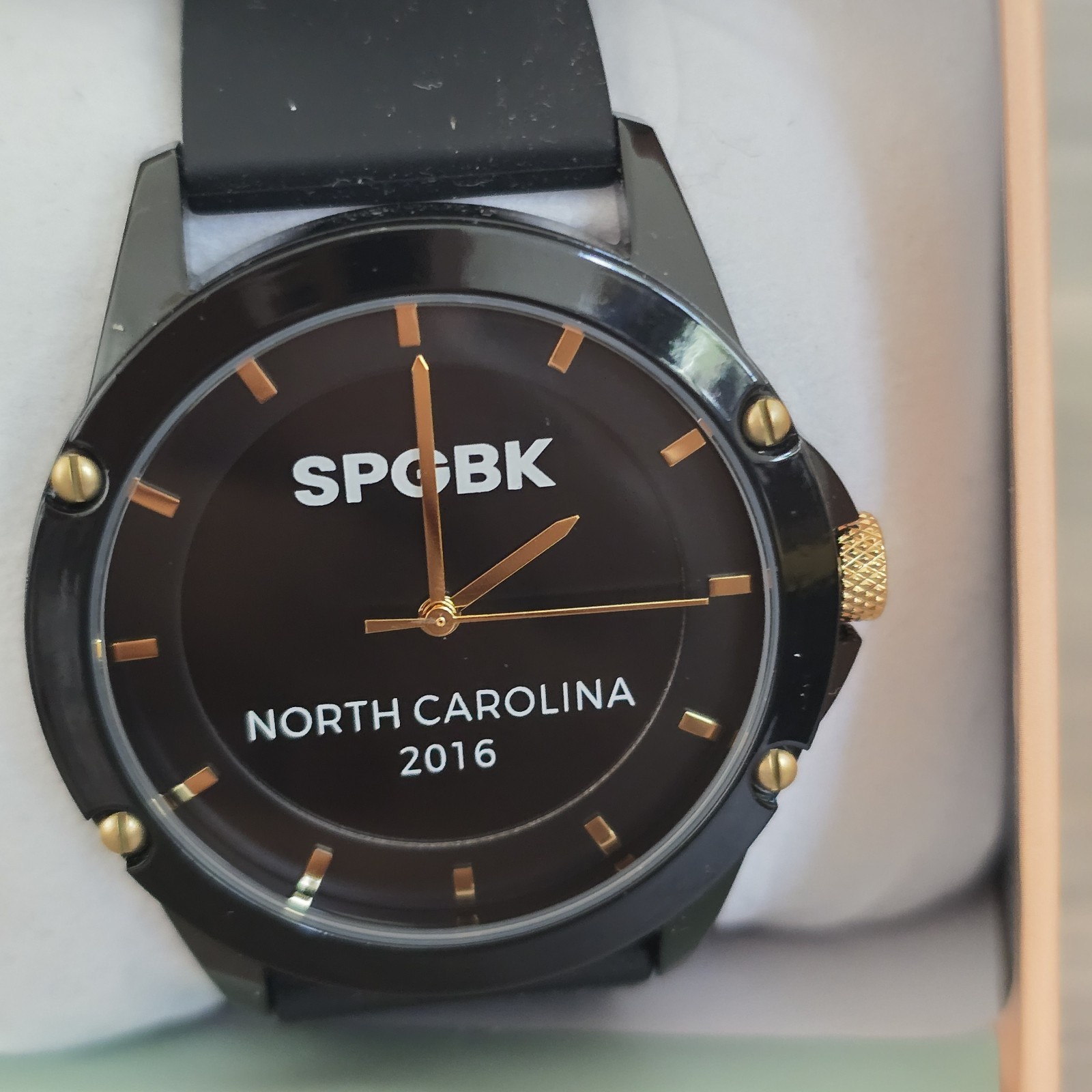 SPGBK Unisex Cumberland Black Silicone Band 44mm North Carolina 2016