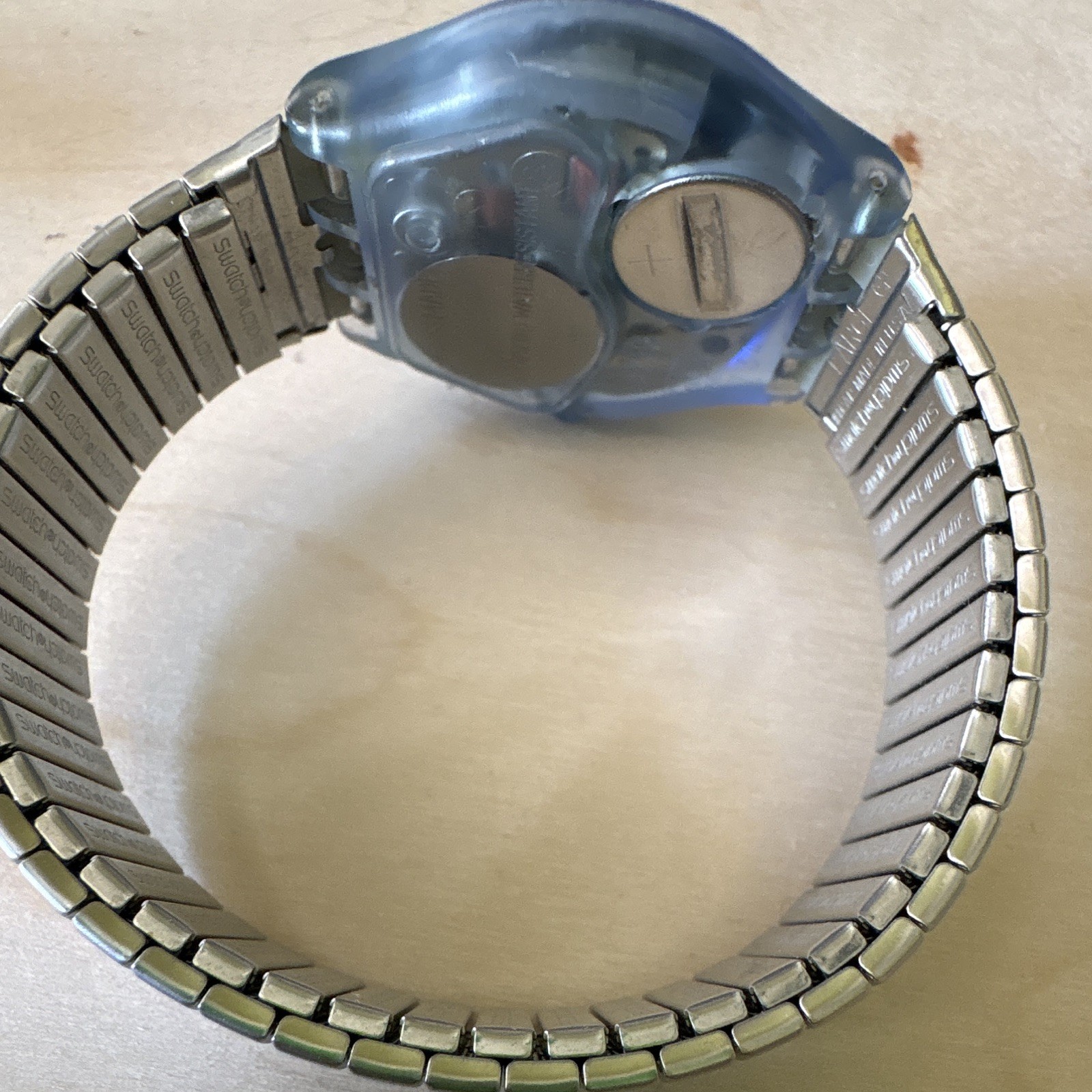 Swatch Musicall Vintage 1997 Quartz 37mm Blue Plastic Case SS Bracelet 30m-works