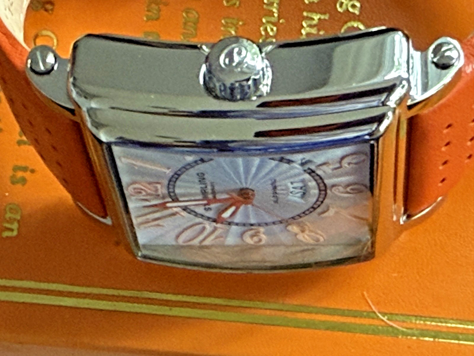 STUHRLING ORIGINAL MEN’S WATCH LARGE SQUARE DIAL 38X42 mm. NEW OLD STOCK