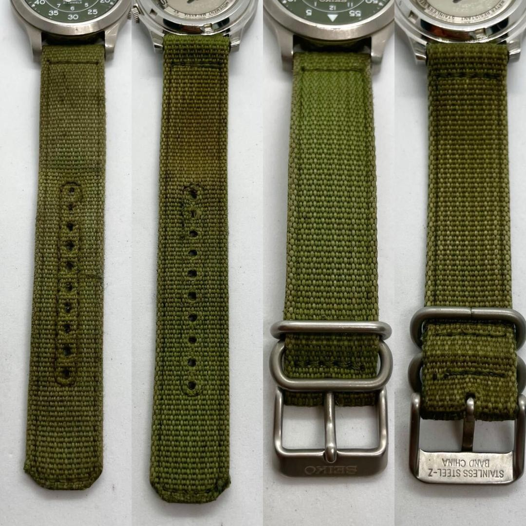 Rare SEIKO 5 Military Automatic Green Dial French Calendar See-through Back 7S26