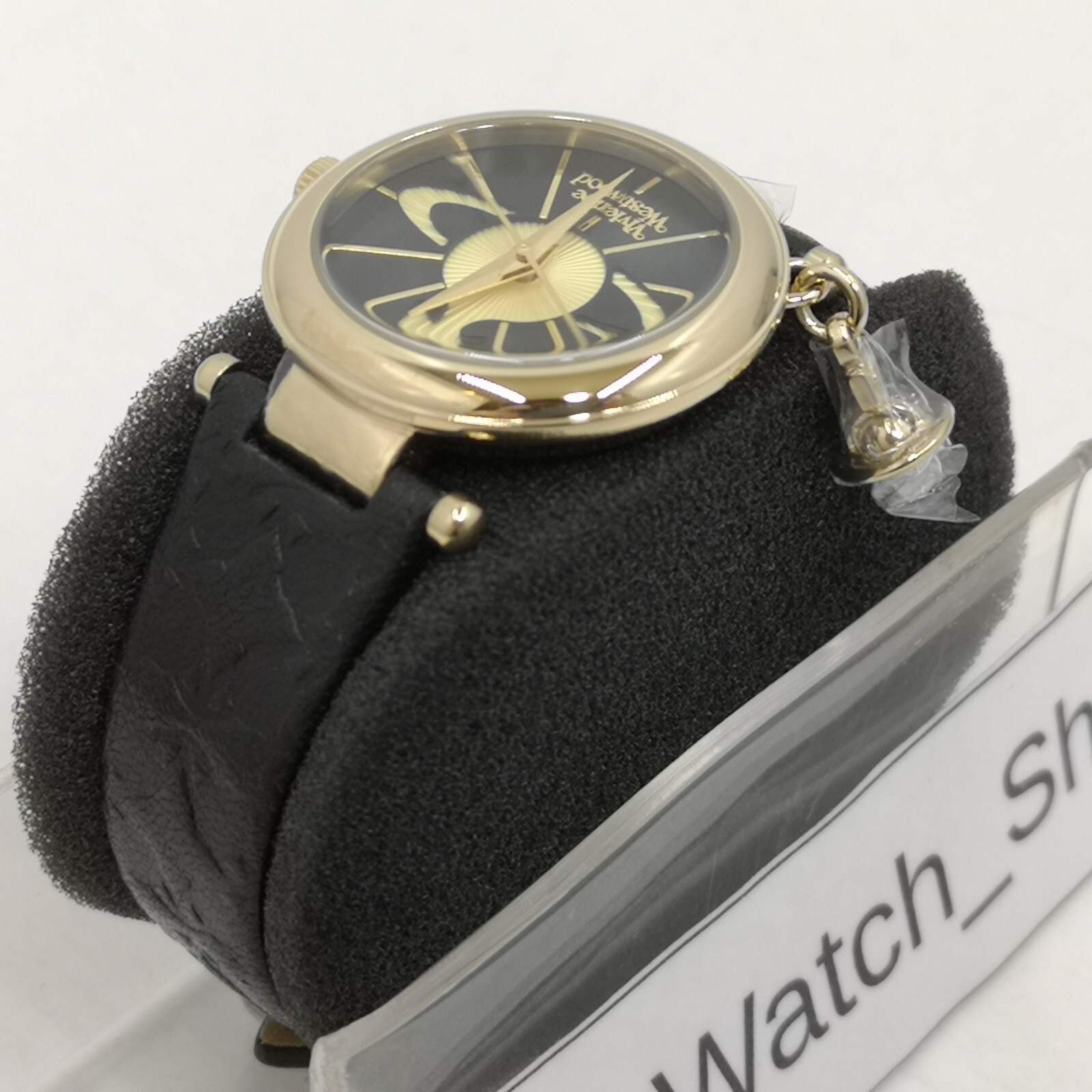Vivienne Westwood VV006BKGD Black Leather Quartz Women’s Watch New in Box