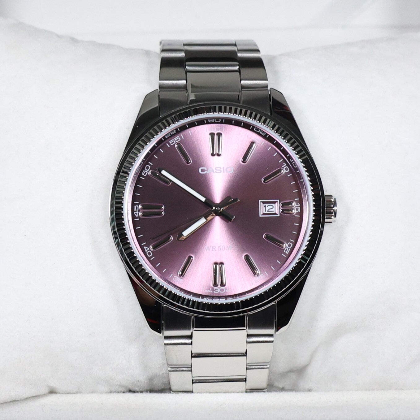Casio Mens Vintage Purple Dial Stainless Steel Watch MTP-1302PD-6AVEF
