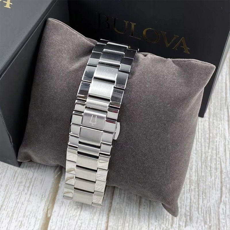 Bulova Wilton 96B288 Black Dial Men’s Chronograph Quartz New Watch 46mm Steel