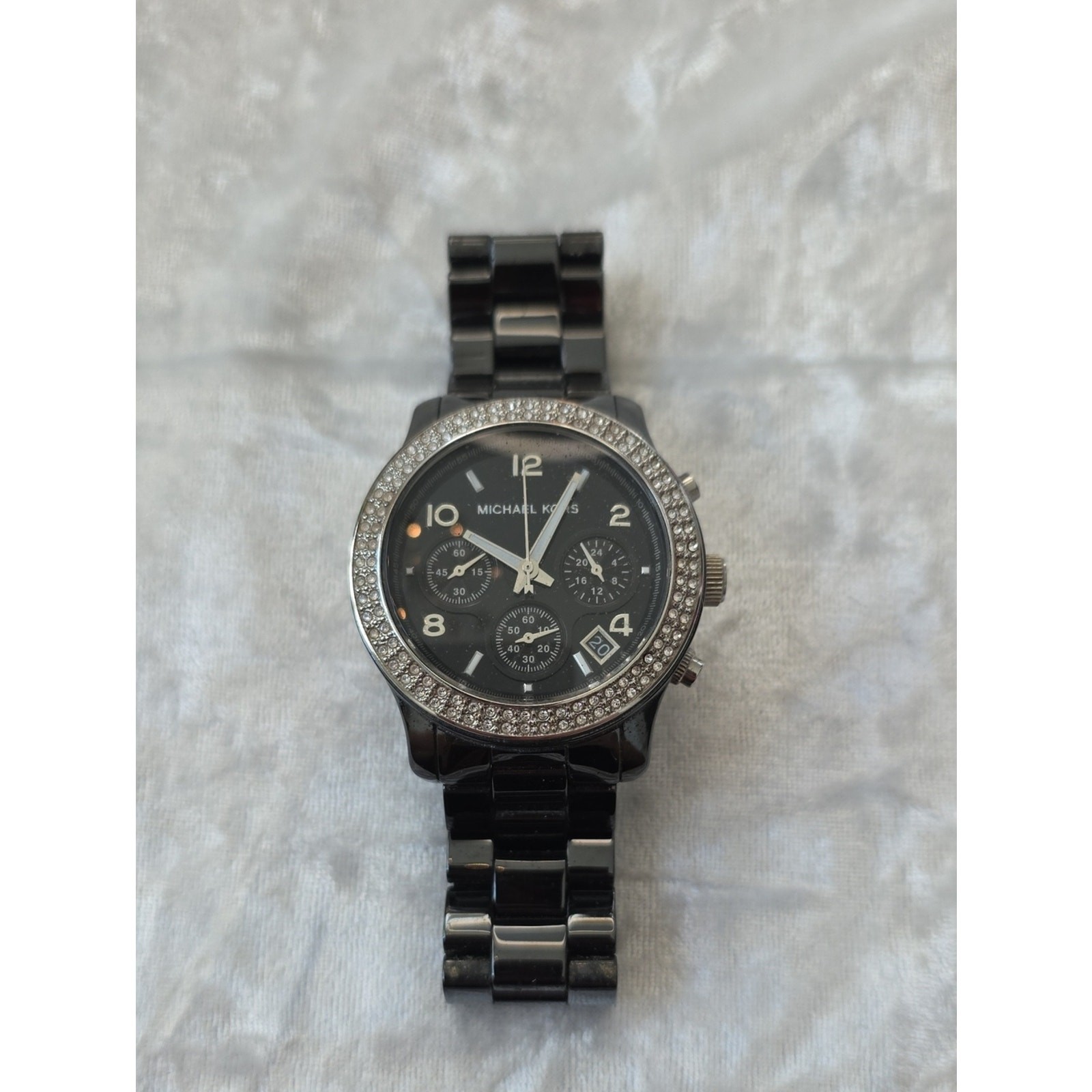 Michael Kors MK5190 Black Crystal-Bezel Chronograph Watch