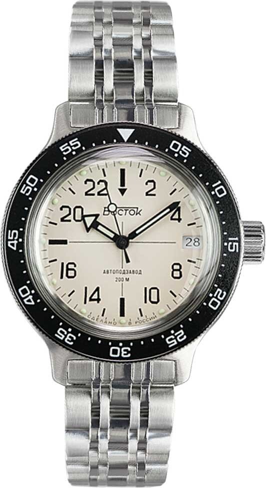 Vostok Amphibia 720074 Watch Antarctica Diver Automatic 24 Hours US SELLER