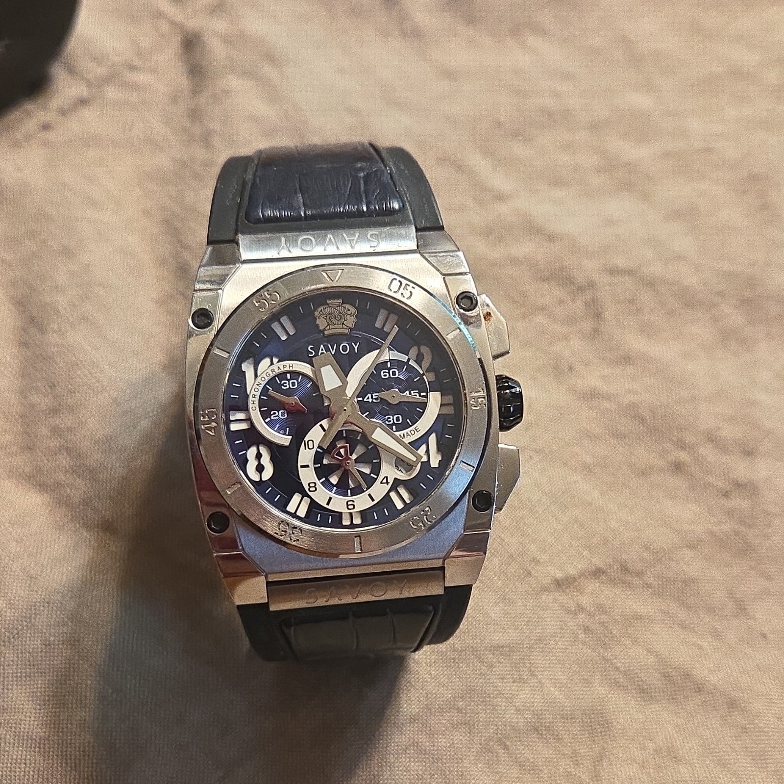 Savoy Midway 44mm Steel Chronograph Blue Dial Men’s Quartz Watch B1201C.03A.RB27