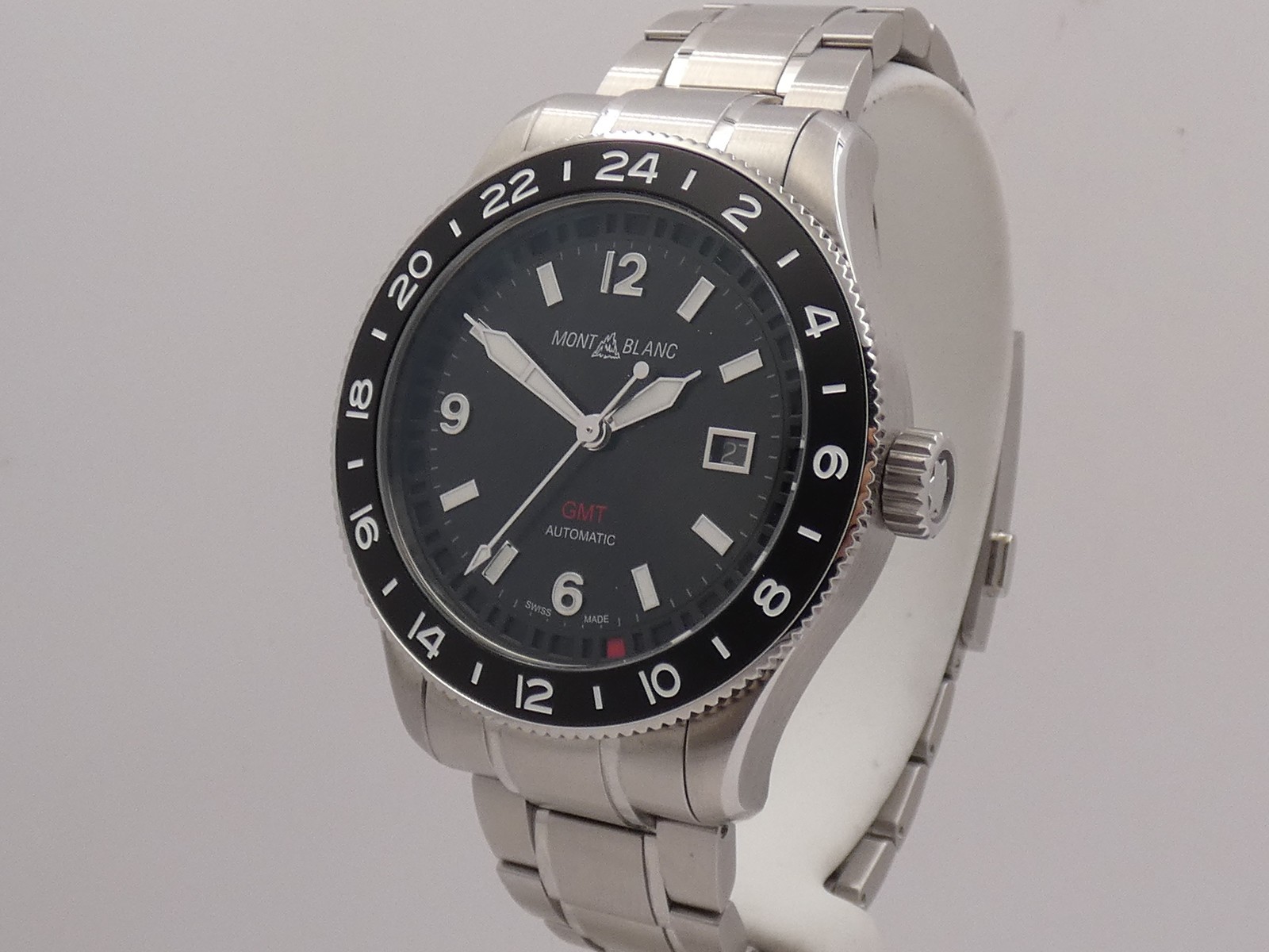 MONTBLANC 1858 GMT BLACK 129615 NEW BOX PAPERS&STICKERS MAR 2026 AUTOMATIC WATCH
