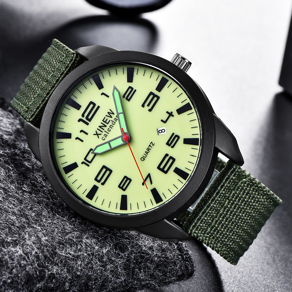Men’s Watch Nylon Strap Sports Watch Calendar Quartz Watch