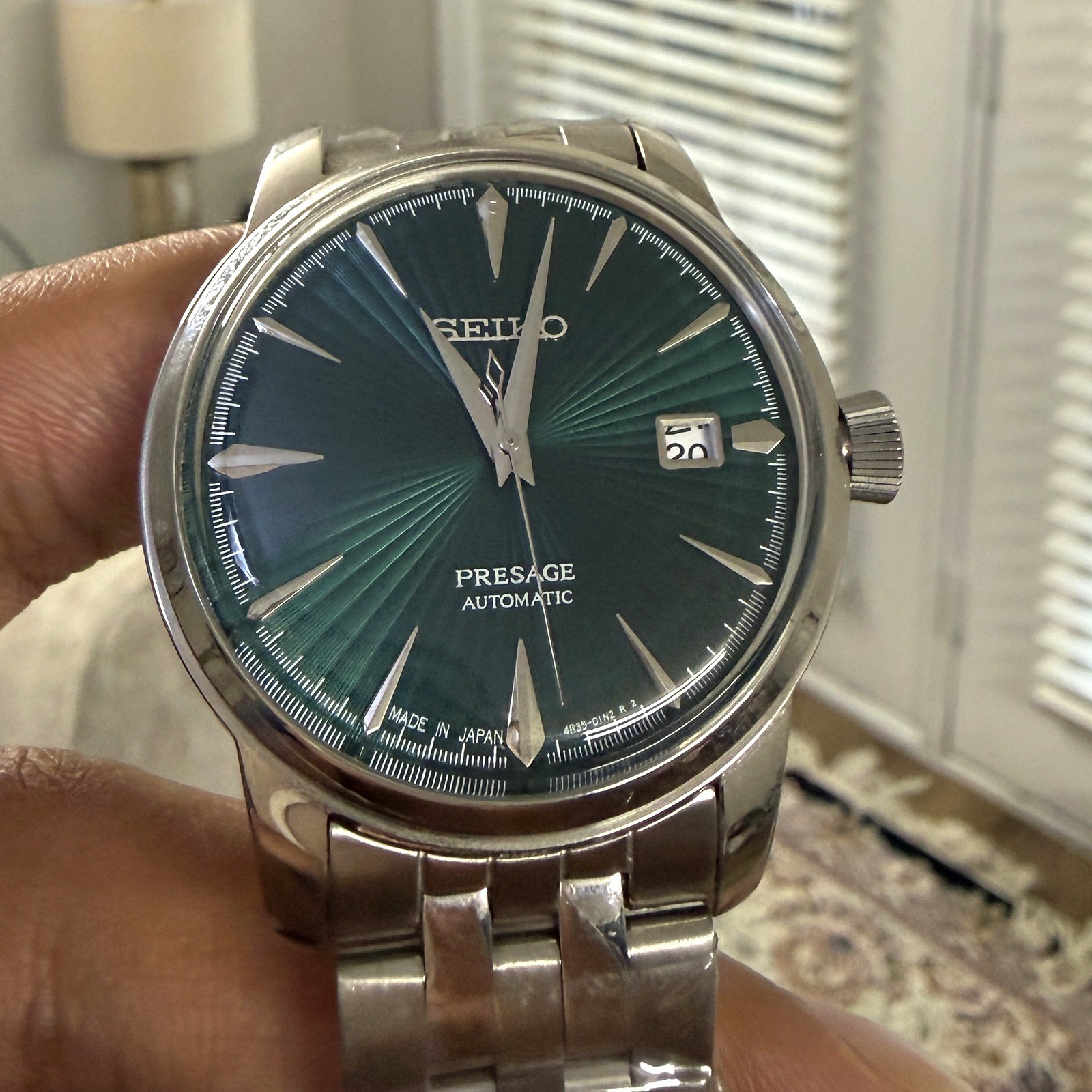 Seiko Presage Cocktail Time Mockingbird SRPE15 Green Dial 40.5mm Automatic Watch